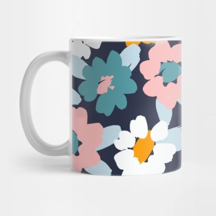 Pink, Blue, White and Yellow Flowers Mug